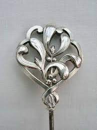 Antique Art Nouveau Silver Hat Pin Silver Hats Hat Pins Antique Hats