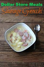 Easy Sausage Bacon Gnocchi With Herbs Budget Friendly Recipe Meals Cooking Cheap Meals