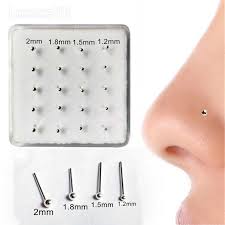 925 Sterling Silver Nose Stud 1 2mm 1 5mm 1 8mm 2mm Mixed Size Ball Nose Pin Stud Indian Nostril Piercing 20pcs Pack