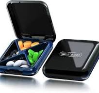Black 4-Compartment Waterproof Pill Box Organizer - Travel Portable  Medicine Box, BPA Free Pill Container for Vitamins, Fish Oils, Supplements