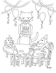 Birthday Celebration Drawing For Kids Animals Birthday Party Print And Color Page See The Notes On How To Color This At My Blog Http Coloringpa Animal Birthday Party Animal Birthday Party Prints
