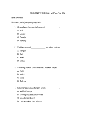 Soalan akhir tahun pendidikan moral tingkatan 1. Soalan Pendidikan Moral Tahun 1