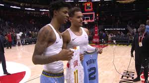 Buy cheap zion williamson jersey online from china today! Ja Morant And Trae Young Swap Jerseys Post Game Grizzlies Vs Hawks March 2 2020 Youtube