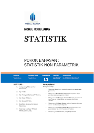 Tunggu 5 detik / please wait for 5 seconds. Materi Kuliah 11 Sebelas Statistik Non Parametrik