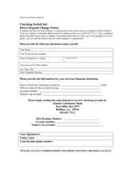 Change in terms notification for both consumer and business customers. Fillable Online Direct Deposit Change Notice Atlantic Community Bank Fax Email Print Pdffiller