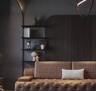Minimalist master Italian light luxury leather sofa top layer cowhide  modern minimalist inline sofa four-seater living room