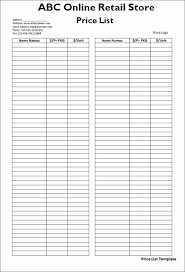 Retail Store Checklist Template Awesome 25 Price List Templates Doc Pdf Excel Psd In 2020 Price List Template List Template Templates