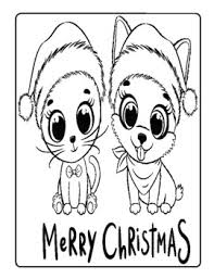 We have easy hearts for kids, and some with teddy bears, flowers and ribbons. Cute Christmas Kitten Puppy Coloring Page Merry Christmas By Kenmidos