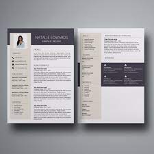 A good idea for experienced profiles! 2 Page Resume Template Resume Cv Template Natalie Edwards Lucatheme