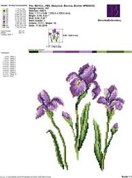 3.79 x 4.93 (53 x 69 stitches). Machine Embroidery Design Irises Set Cross Stitch Pattern Birochka Embroidery