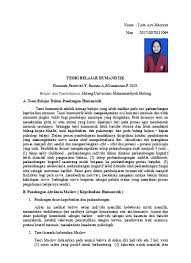 Teori ini menempatkan peserta didik sebagai pihak yang pasif dan. Top Pdf Makalah Teori Belajar Humanistik 1 123dok Com