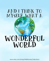 What A Wonderful World Printable Wall Decor Wall Art Earth Etsy In 2021 Wonder Quotes Wonders Of The World What A Wonderful World
