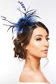 Quiz Navy Jewel Feather Headband Fascinator Fascinator Hairstyles Headband Hairstyles Wedding Guest Hairstyles