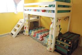 Position it the way it will be and then place the lumber, on its side, on top of the bed's frame. Diy Kids Loft Bunk Bed With Stairs