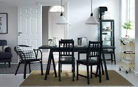 Alibaba.com offers 799 ikea dining furniture products. A Dining Room With A Black Dining Table And Chairs Combined With A Beige Trolley And A Dark Grey Gla Ikea Dining Room Ikea Dining Dining Room Furniture Design
