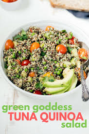 Green Goddess Tuna Quinoa Salad Get Healthy U Recipe Healthy Tuna Recipes Healthy Salad Recipes Yummy Salad Recipes