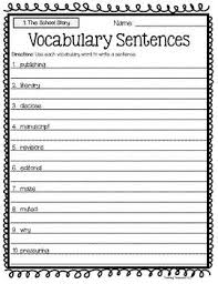 6th Grade Journeys Vocabulary Sentences Lessons 1 30 Vocabulary Sentences Vocabulary Sentences