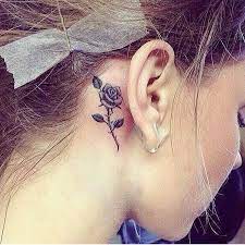 Pin By Kadisha Peterkin On Tattoos Behind Ear Tattoos Ear Tattoo Rose Tattoo Behind Ear