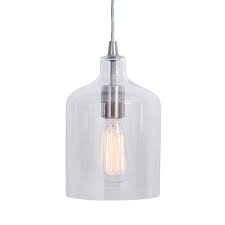 Instant Pendant Recessed Light Conversion Kit Brushed Nickel Transitional Clear Bell Glass Shade Walmart Com Walmart Com