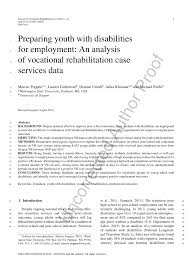 Pdf Preparing Youth With Disabilities For Employment An Analysis Of Vocational Rehabilitation Case Services Data