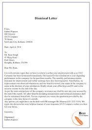 Kind regards zareen 28th october 2008 from mauritius. Termination Dismissal Letter Template Format Sample Example