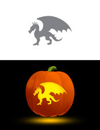 You can scale this up or down to suit your needs; Printable Simple Dragon Pumpkin Stencil