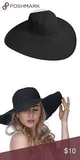 Black Floppy Hat Black Floppy Straw Sun Hat Only Worn Once Accessories Hats Black Floppy Hat Floppy Hat Floppy Sun Hats