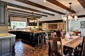 Oakland Colonial Has Rustic Feel Low Ceiling Modern Country Kitchens Kitchen Plans