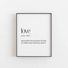 Girlfriend Gift Love Definition Girlfriend Gifts Wife Gift Etsy Funny Quotes For Instagram Quote Posters Interesting English Words