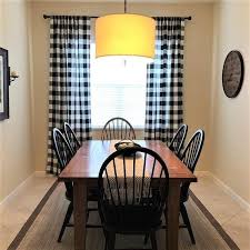 Black And White Buffalo Check Kitchen Curtains Black And White Buffalo Check Curtains Farmhouse Plaid 24 Etsy Buffalo Check Curtains Farmhouse Dining Room French Country Living Room