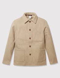 Le Laboureur Burel Wool Work Jacket Beige Urban Excess Wool Jacket Men Wool Work Vest Formal Jackets For Women