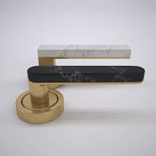 Marble Door Handle 3d Asset Cgtrader Cagatay Cetin In 2020 Door Handles Brass Door Handles 3d Model