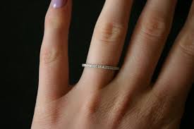I Love My Ring But Cant Find A Band That Looks Ok Help Weddingbee Thin Diamond Band Thin Wedding Bands Eternity Band Diamond