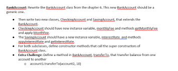 Tracking your energy use has never been easier. Bankaccount Rewrite The Bankaccount Class From The Chegg Com