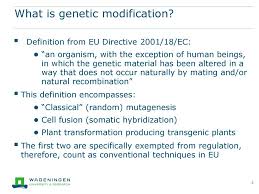 It is a set of technologies used to change the genetic makeup of cells, including the transfer of genes within and across species boundaries to produce improved or novel organisms. Genetic Modification Introduction Ppt Download