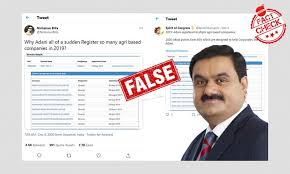 Adani green energy limited (agel), signed a share purchase agreement on wednesday to acquire sb energy india from its shareholders, softbank group and bharti enterprises, swooping at the opportunity within seven days of the faliure of previous negotiations with canadian pension board (cppib). Viral Claim Stating Adani Registered Agri Companies In 2019 Is False