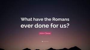 The romans did not carry out irrigation projects for us. John Cleese Quote What Have The Romans Ever Done For Us