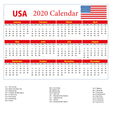 Usa Holidays 2020 Calendar Usa Holidays Holiday Calendar Calendar