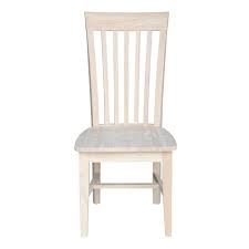 Minimally designed, the malcolm solid wood dining chair is casually styled to complement both traditional and contemporary decors. International Concepts Unfinished Wood Mission Dining Chair Set Of 2 C 465p The Home Depot