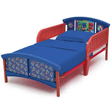 This is a sturdy plastic toddler's bed recommended for kids from the age of 15 months upwards. Delta Children Pj Masks Plastic Toddler Bed