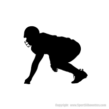 Silhouette vector drawing of football player. Football Player Wall Silhouette Football Vinyl Decals Football Player Lineman