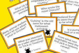 Squash the pumpkin flat and sli. Free Printable Halloween Trivia Hey Let S Make Stuff