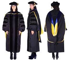 Premium Black Complete Doctoral Regalia Doctoral Regalia Phd Gown Masters Graduation Pictures