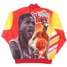 Starter full snap closure 2 front pockets ribbed collar and cuffs embroidered team logo nba. Vintage Dominique Wilkins Atlanta Hawks Chalk Line Jacket Nba Basketball 90s For All To Envy