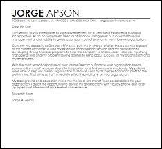 Director Of Finance Cover Letter Sample Cover Letter Templates Examples