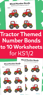 Mixed Number Bonds Worksheet With Tractor Theme For Ks1 Teachwire Teaching Resource Number Bonds Number Bonds Worksheets Number Bonds To 10