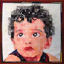 My heart's delight : Portrait quilt of my son Aadi!!!