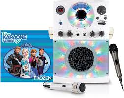 Amazon Com Singing Machine Karaoke System With Bluetooth Sound And Disco Light Show White And Dynamic Microphone With 10 Ft Cord With Frozen Musical Instruments