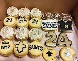 New Orleans Themed Birthday Cakes New Orleans Saints Cookies And Cupcakes Birthday Cupcake Birthday Cake Birthday Cupcakes Cakes For Men