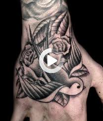 Bird Tattoo On Hand Men Pin On Rose Hand Tattoo